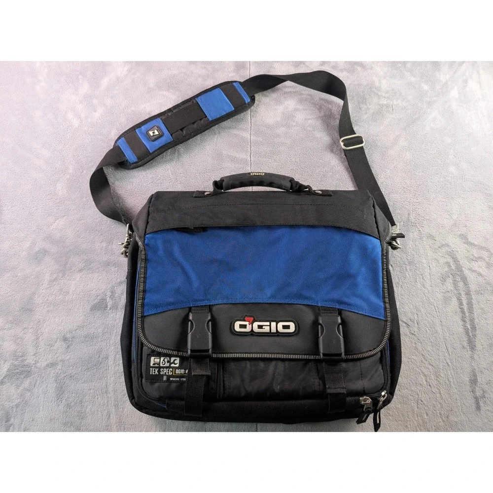 Ogio Tek Spec 03502 Messenger Bag Laptop Case Black Blue Tool Organizer Travel